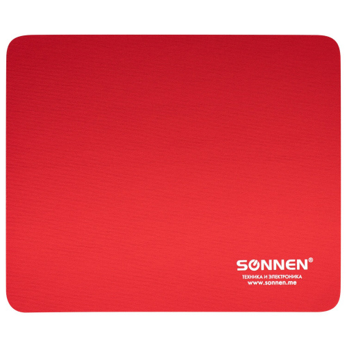Коврик для мыши SONNEN "RED", 220х180х3 мм, резина, ткань фото 7