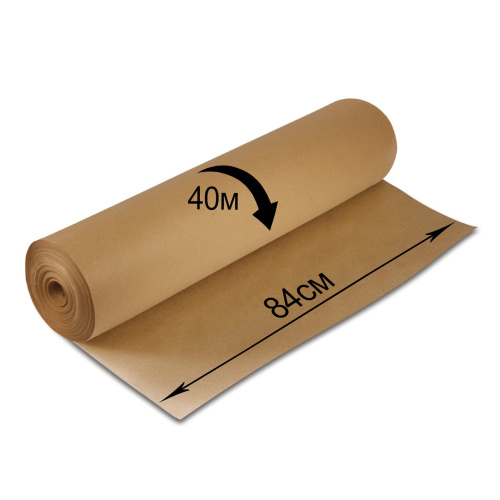 Крафт-бумага в рулоне BRAUBERG, 840 мм x 40 м, плотность 78 г/м2, марка А