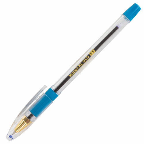 Ручка шариковая масляная с грипом BRAUBERG "Model-XL GLD", линия письма 0,25 мм, синяя фото 8