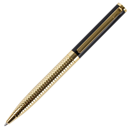 Ручка подарочная шариковая GALANT "Black Melbourne", корпус золотистый с черным, синяя фото 9