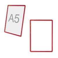 Рамка POS для рекламы и объявлений NO NAME, А5, без защитного экрана, красная