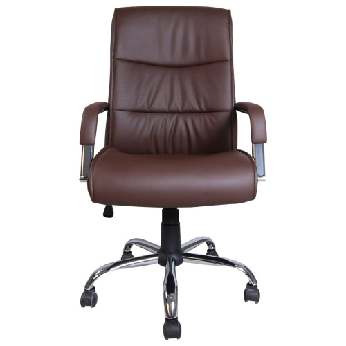 Кресло офисное BRABIX "Space EX-508", экокожа, хром, коричневое фото 6