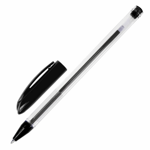 Ручка шариковая масляная BRAUBERG "Rite-Oil", корпус прозрачный, линия письма 0,35 мм, черная фото 4