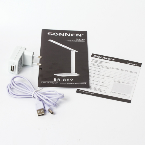Светильник настольный SONNEN, на подставке, светодиодный, белый фото 8