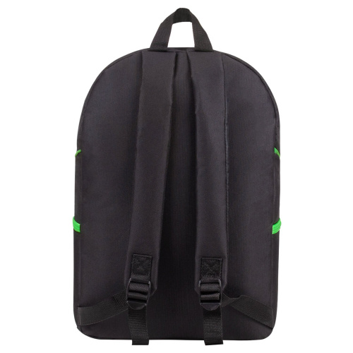 Рюкзак STAFF TRIP, 40x27x15,5 см, универсальный, 2 кармана, черный с салатовыми деталями фото 5