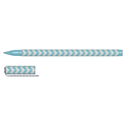 Ручка шариковая BRAUBERG SOFT TOUCH STICK "GEOMETRIC", корпус ассорти, узел 0,7 мм, синяя фото 4