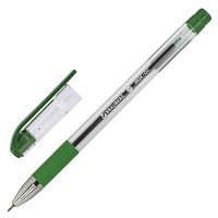 Ручка шариковая масляная с грипом BRAUBERG "Max-Oil", линия письма 0,35 мм, зеленая