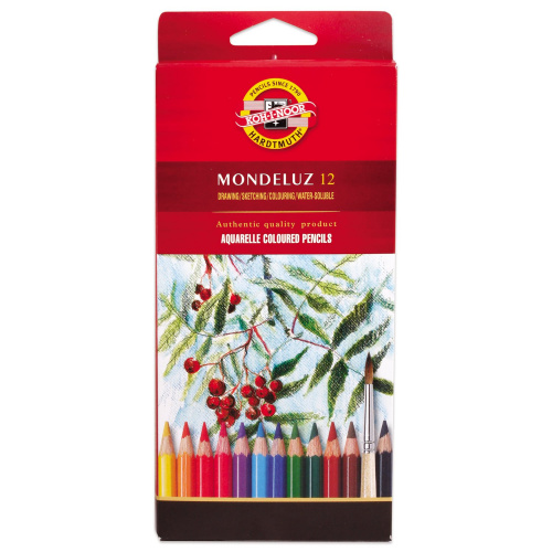 Карандаши цветные акварельные художественные KOH-I-NOOR "Mondeluz", 12 цв., 3,8 мм, заточенные фото 2