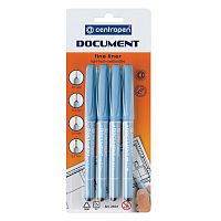 Ручки капиллярные (линеры) CENTROPEN "Document" НАБОР 4 шт., линия 0,1/0,3/0,5/0,7 мм, черные