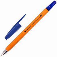 Ручка шариковая BRAUBERG "M-500 ORANGE", корпус оранжевый, линия письма 0,35 мм, синяя