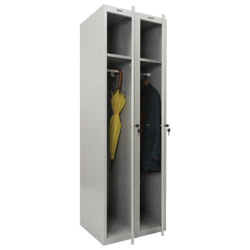Шкаф металлический для одежды BRABIX "LK 21-80", 2 секции, 1830х800х500 мм, 37 кг, усиленный фото 8