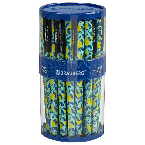 Ручка шариковая BRAUBERG SOFT TOUCH GRIP "CITRUS", мягкое покрытие, узел 0,7 мм, синяя фото 8