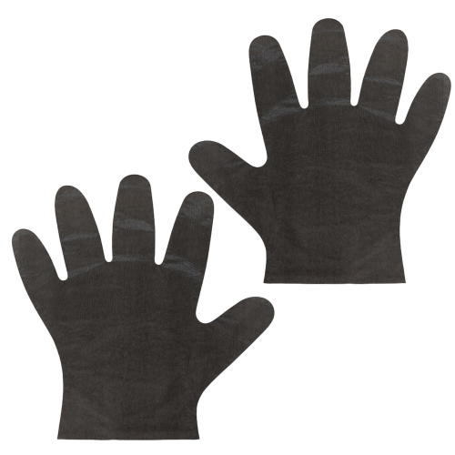 Перчатки полиэтиленовые LAIMA, 100 шт., M (средние), черные фото 7