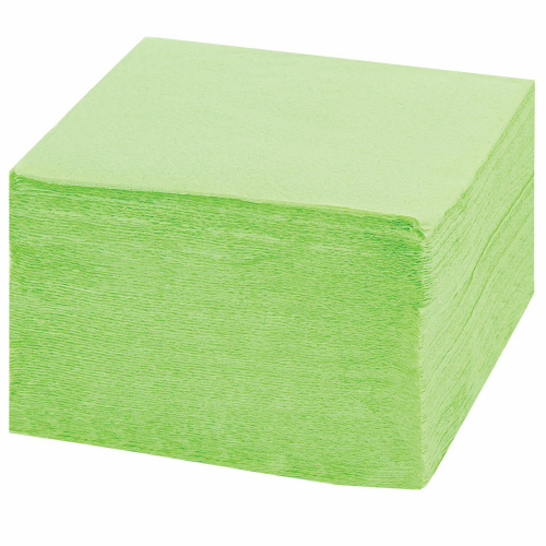 Салфетки бумажные LAIMA, 100 шт., 24х24 см, зелёные (пастельный цвет), 100% целлюлоза фото 5