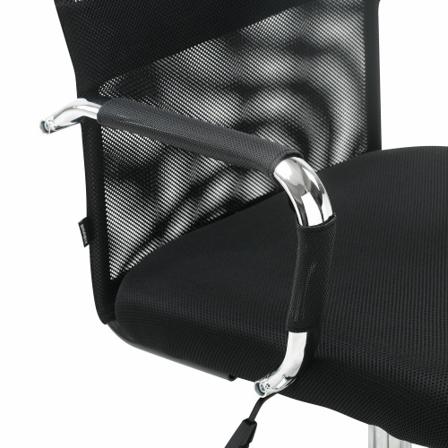 Кресло офисное BRABIX "Fit EX-514", с подголовником, хром, черное фото 9