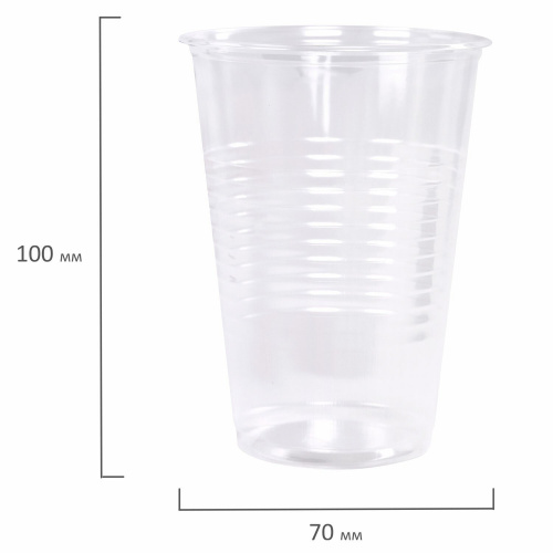 Одноразовые стаканы LAIMA200 мл, 100 шт., пластиковые, прозрачные, ПП, холодное/горячее фото 7