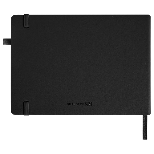 Скетчбук, черная бумага 140 г/м2 210х148 мм, 80 л., КОЖЗАМ, резинка, карман, BRAUBERG ART, черный фото 4