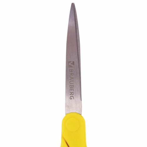 Ножницы BRAUBERG "Original", 155 мм, оранжево-желтые, ребристые резиновые вставки фото 4