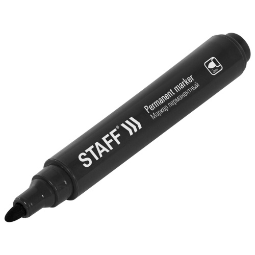 Маркер перманентный STAFF "Basic Budget PM-125", круглый наконечник 3 мм, черный фото 5