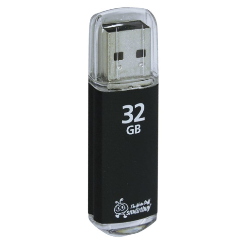 Флеш-диск SMARTBUY V-Cut, 32 GB, USB 2.0, металлический корпус, черный
