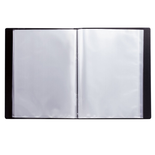 Папка BRAUBERG, 100 вкладышей,  09 мм, стандарт, черная фото 2