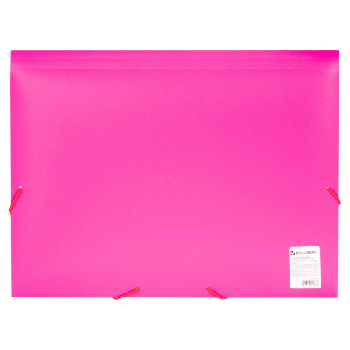 Папка на резинках BRAUBERG "Office", до 300 листов, 500 мкм, розовая фото 6