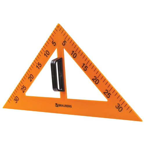 Набор чертежный для классной доски BRAUBERG, 2 треугольника, транспортир, циркуль, линейка 100 см фото 4