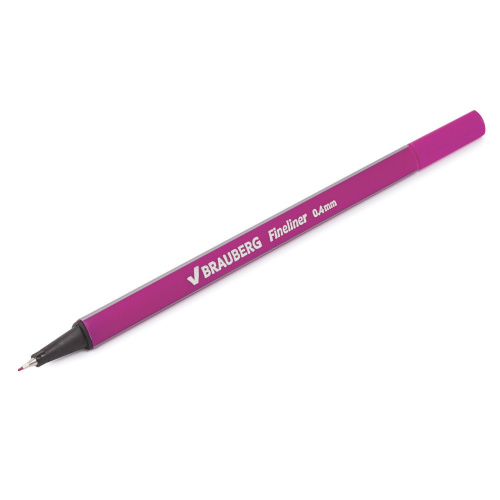 Ручка капиллярная (линер) BRAUBERG "Aero", трехгранная, металлический наконечник, розовая фото 6