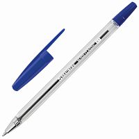 Ручка шариковая BRAUBERG "M-500 CLASSIC", корпус прозрачный, линия письма 0,35 мм, синяя