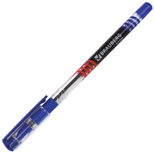 Ручка шариковая масляная с грипом "BRAUBERG" Spark, линия письма 0,35 мм, синяя фото 9