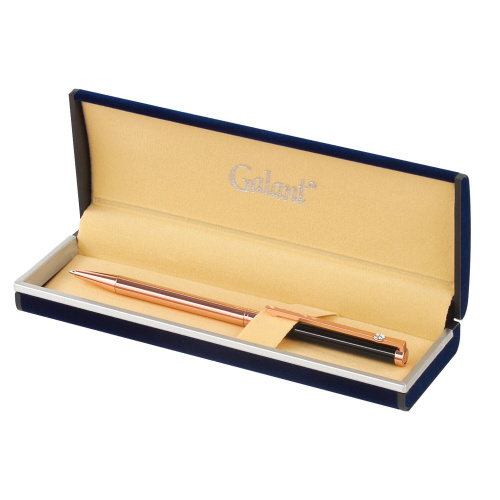 Ручка подарочная шариковая GALANT "ASTRON", корпус черный с золотом, детали золотистые, синяя фото 4