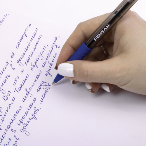 Ручка шариковая масляная с грипом PENSAN "Sign-Up", классические цвета, ассорти, линия письма 0,8 мм фото 2