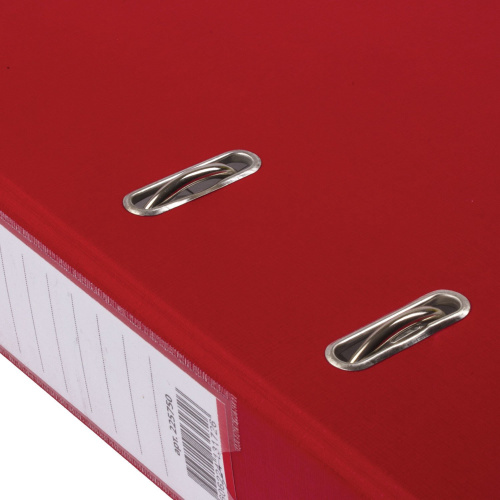 Папка-регистратор ОФИСМАГ, с арочным механизмом, покрытие из ПВХ, 75 мм, красная фото 4