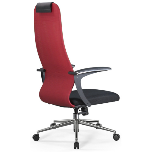 Кресло офисное BRABIX PREMIUM "Ultimate EX-801" хром, плотная двойная сетка Х2, черное/красное, 532921 фото 2