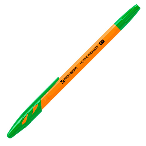 Ручка шариковая BRAUBERG "ULTRA ORANGE",  узел 0,7 мм, зеленая фото 8