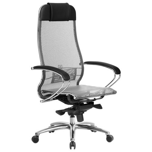 Кресло офисное МЕТТА "SAMURAI" S-1.04, сверхпрочная ткань-сетка, серое фото 2