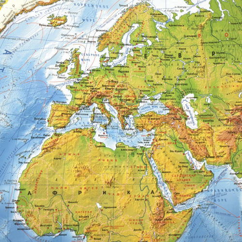 Карта мира физическая BRAUBERG, 101х66 см, с ламинацией, интерактивная, в тубусе фото 9