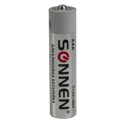 Батарейки SONNEN Alkaline, ААА, 24 шт., алкалиновые, мизинчиковые, короб фото 4