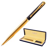 Ручка подарочная шариковая GALANT "ARROW GOLD", корпус черный/золотистый, детали золотистые, синяя