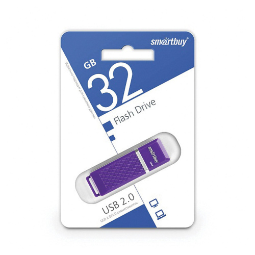 Флеш-диск SMARTBUY Quartz, 32 GB, USB 2.0, фиолетовый фото 2