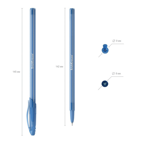 Ручка шариковая ERICH KRAUSE "Cocktail", корпус ассорти, узел 0,6 мм, линия письма 0,32 мм, синяя фото 7