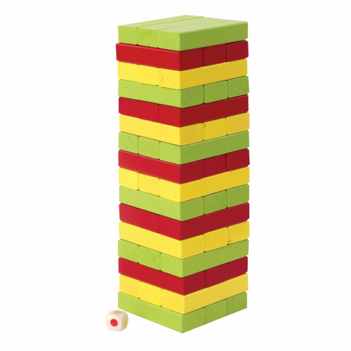 Игра настольная ЗОЛОТАЯ СКАЗКА "ЦВЕТНАЯ БАШНЯ", 48 окрашенных деревянных блоков + кубик фото 8