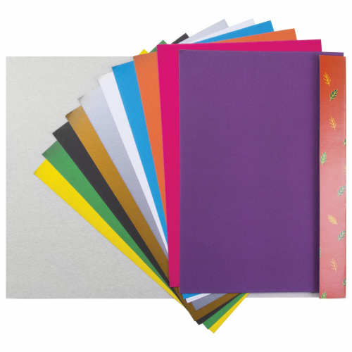 Картон цветной ПИФАГОР "Лисенок", А4, немелованный (матовый), 10 листов 10 цветов, в папке фото 7