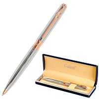 Ручка подарочная шариковая GALANT "NUANCE SILVER", корпус серебристый, детали розовое золото, синяя