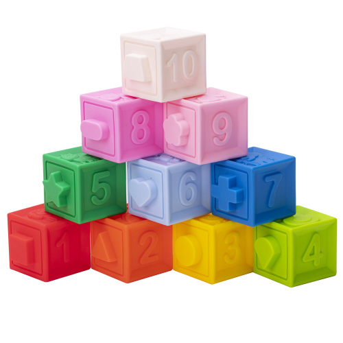 Тактильные кубики, сенсорные игрушки ЮНЛАНДИЯ, 10 шт., развивающие, с функцией сортера фото 5