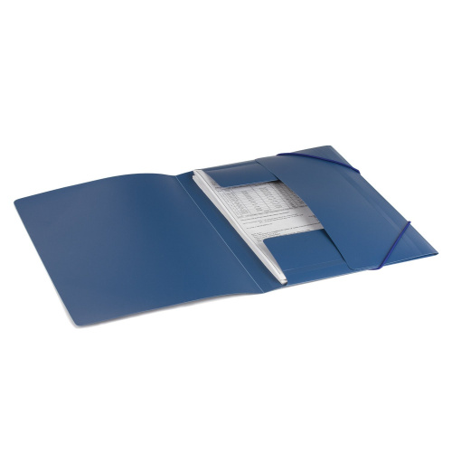 Папка на резинках BRAUBERG, стандарт, до 300 листов, 0,5 мм, синяя фото 7