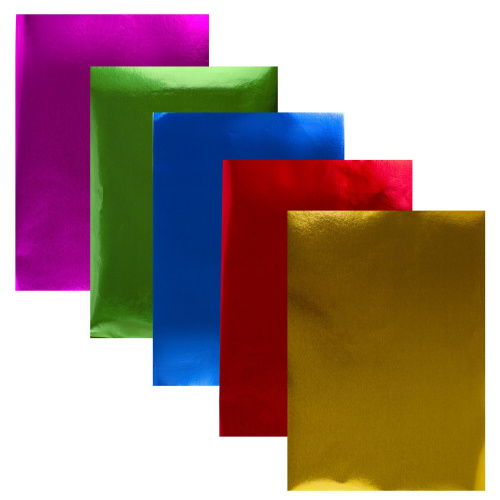 Цветная фольга ЮНЛАНДИЯ, А4, алюминевая на бумажной основе, 5 л., 5 цв., 210х297 мм фото 7