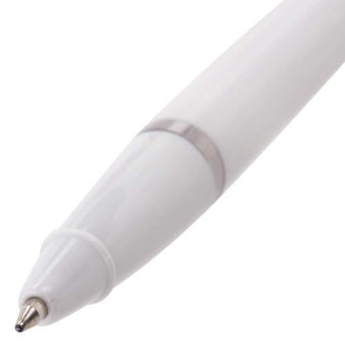 Ручка шариковая настольная BRAUBERG "Стенд-Пен Уайт1", корпус белый, линия письма 0,5 мм, синяя фото 9