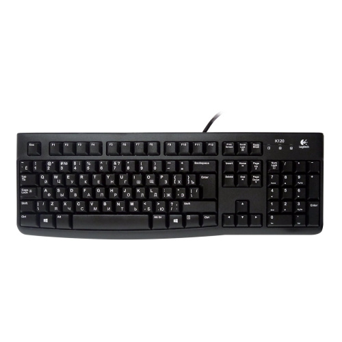 Клавиатура проводная LOGITECH K120, USB, 104 клавиши, черная фото 2