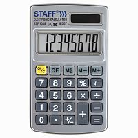 Калькулятор карманный металлический STAFF STF-1008, 103х62 мм, 8 разрядов, двойное питание